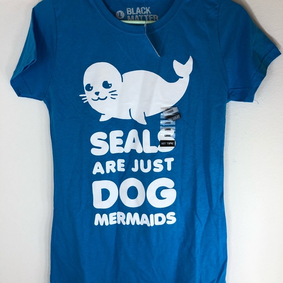 Black Matter Tops - Black Matter Hot Topic blue graphic tee Sz L NWT